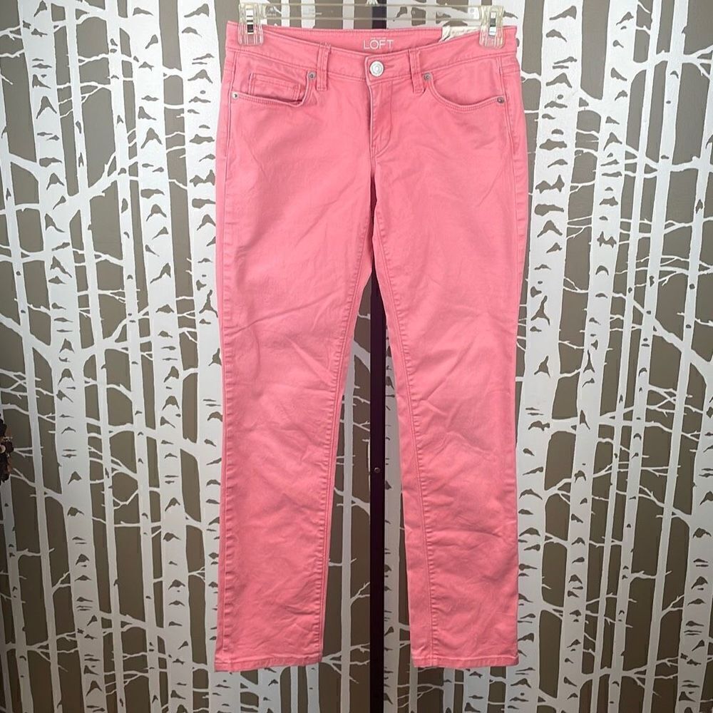 Ann Taylor LOFT Modern Straight Coral Jeans sz 26/2